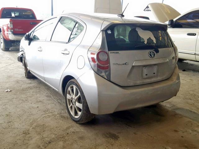 JTDKDTB33D1055791 - 2013 TOYOTA PRIUS C SILVER photo 3