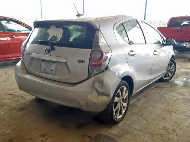 JTDKDTB33D1055791 - 2013 TOYOTA PRIUS C SILVER photo 4