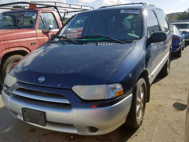 4N2ZN17T11D812039 - 2001 NISSAN QUEST GLE BLUE photo 2