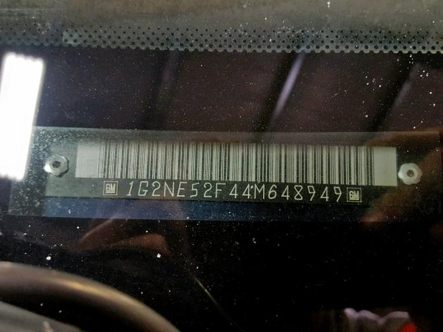 1G2NE52F44M648949 - 2004 PONTIAC GRAND AM S BLUE photo 10