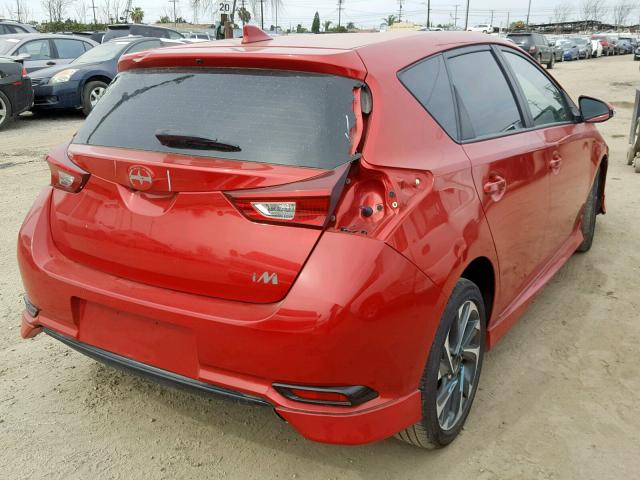 JTNKARJE5GJ522255 - 2016 TOYOTA SCION IM RED photo 4