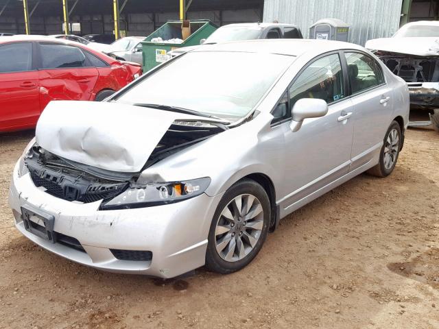 2HGFA16949H333752 - 2009 HONDA CIVIC EXL SILVER photo 2