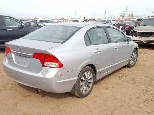 2HGFA16949H333752 - 2009 HONDA CIVIC EXL SILVER photo 4