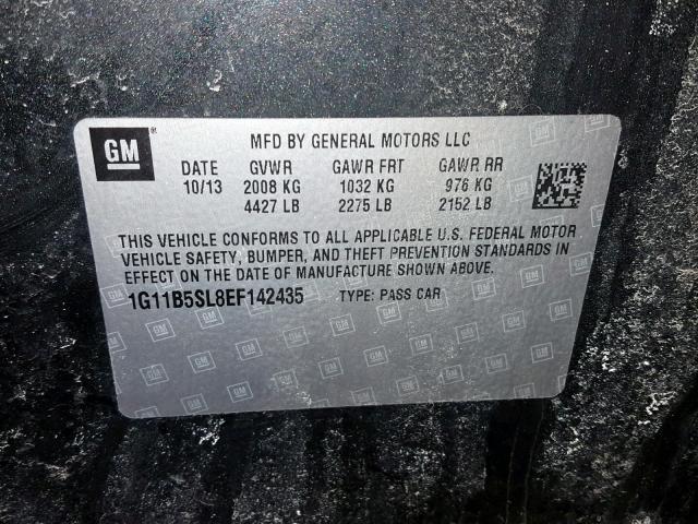 1G11B5SL8EF142435 - 2014 CHEVROLET MALIBU LS BLACK photo 10