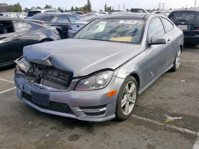 WDDGJ4HB6EG185281 - 2014 MERCEDES-BENZ C 250 GRAY photo 2