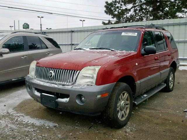 4M2ZU86K55ZJ14270 - 2005 MERCURY MOUNTAINEE BURGUNDY photo 2