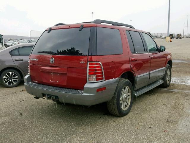 4M2ZU86K55ZJ14270 - 2005 MERCURY MOUNTAINEE BURGUNDY photo 4