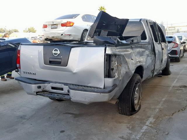 1N6AA0CH3BN322895 - 2011 NISSAN TITAN S SILVER photo 4