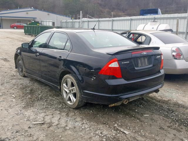 3FAHP0KC9CR175394 - 2012 FORD FUSION SPO BLACK photo 3