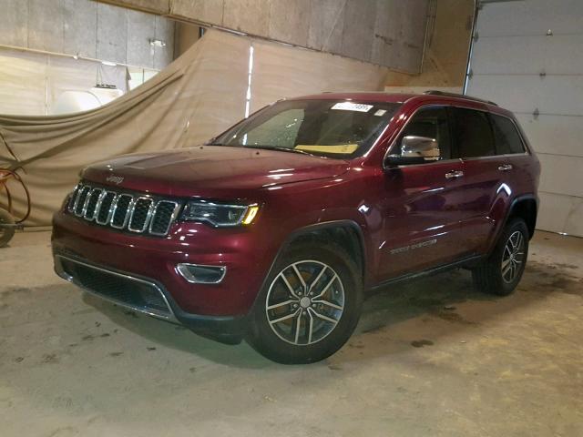 1C4RJFBG2HC635006 - 2017 JEEP GRAND CHER MAROON photo 2