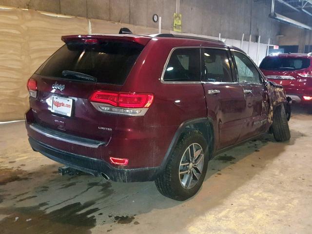 1C4RJFBG2HC635006 - 2017 JEEP GRAND CHER MAROON photo 4