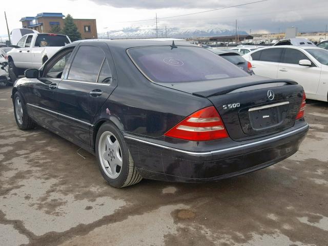 WDBNG75J02A274810 - 2002 MERCEDES-BENZ S 500 BLACK photo 3