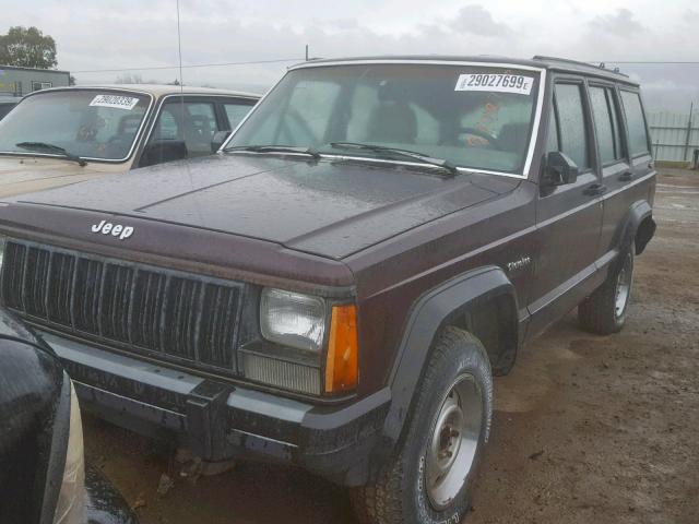 1J4FJ28L1KL632129 - 1989 JEEP CHEROKEE BURGUNDY photo 2