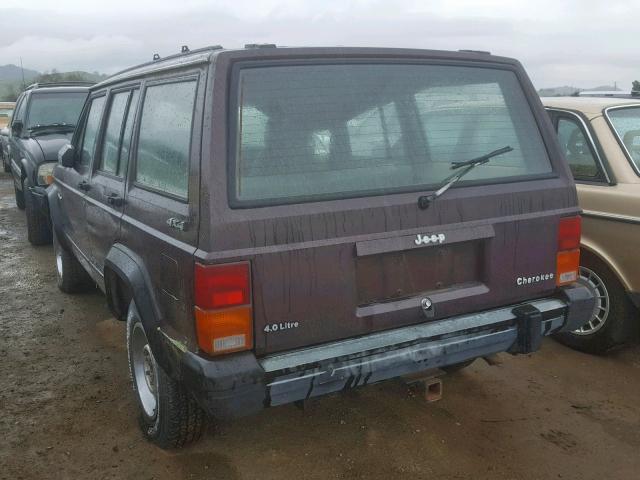 1J4FJ28L1KL632129 - 1989 JEEP CHEROKEE BURGUNDY photo 3