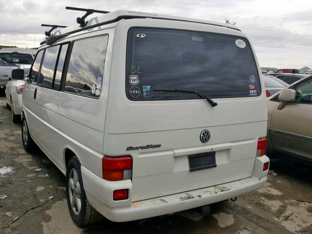 WV2NB47061H145304 - 2001 VOLKSWAGEN EUROVAN MV WHITE photo 3