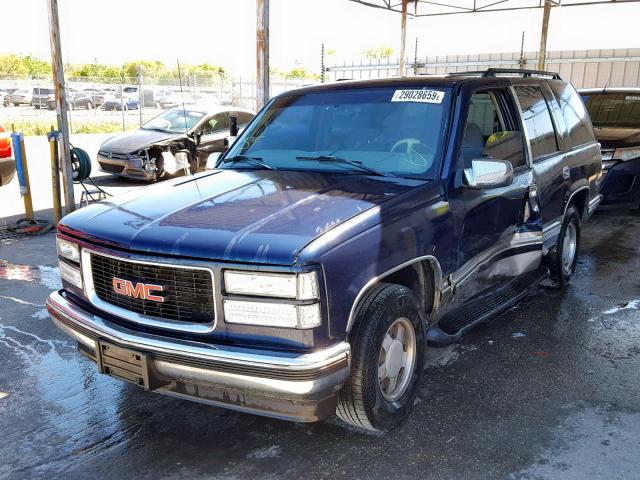 1GKEC13RXXJ737065 - 1999 GMC YUKON BLUE photo 2