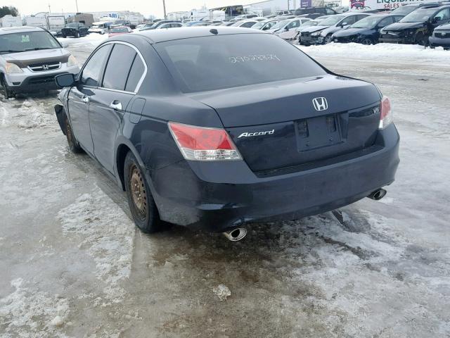 1HGCP36858A803126 - 2008 HONDA ACCORD EXL BLACK photo 3