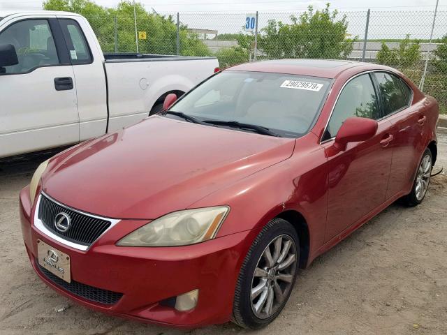 JTHCK262065006094 - 2006 LEXUS IS 250 RED photo 2