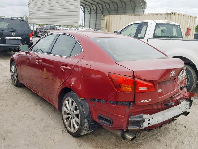 JTHCK262065006094 - 2006 LEXUS IS 250 RED photo 3