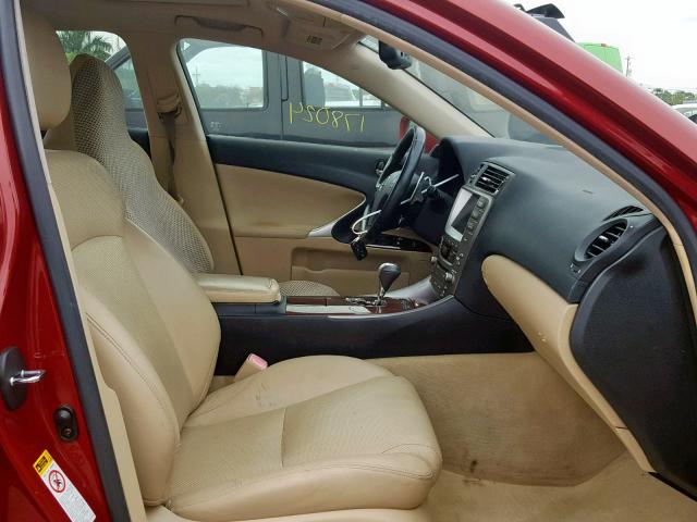 JTHCK262065006094 - 2006 LEXUS IS 250 RED photo 5