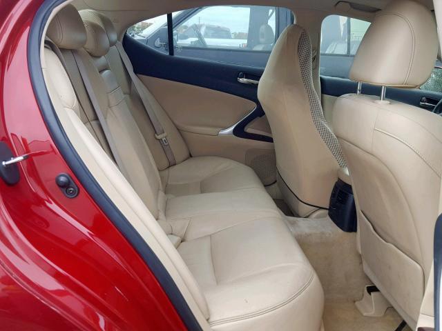 JTHCK262065006094 - 2006 LEXUS IS 250 RED photo 6