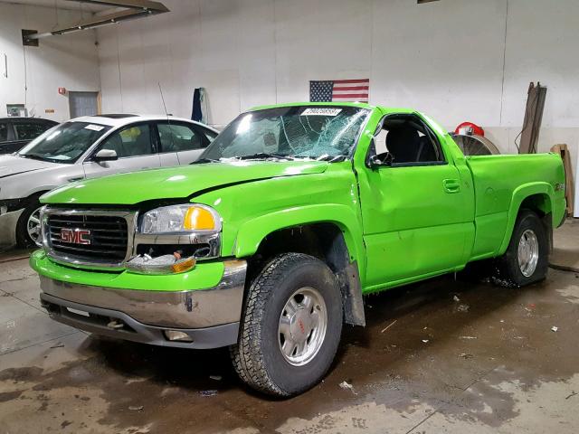 1GTEK14T9YZ200196 - 2000 GMC NEW SIERRA GREEN photo 2