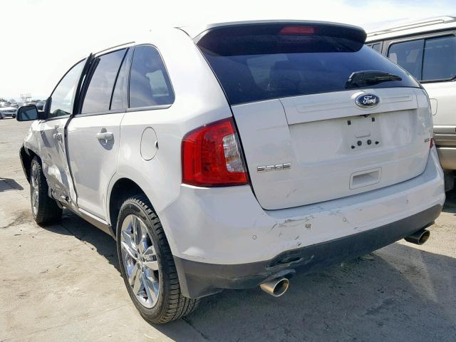 2FMDK3JCXDBB79041 - 2013 FORD EDGE SEL WHITE photo 3