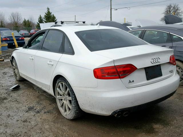 WAULF68K09A223986 - 2009 AUDI A4 2.0T QU WHITE photo 3