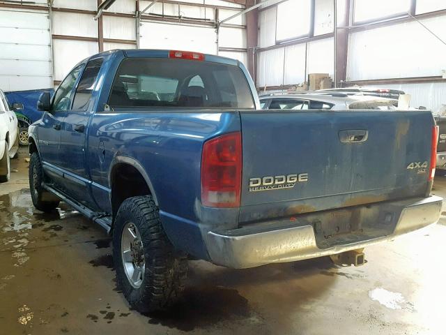 1D7KU28C43J578906 - 2003 DODGE RAM 2500 S BLUE photo 3