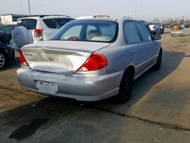 KNAFB121745306750 - 2004 KIA SPECTRA BA SILVER photo 4