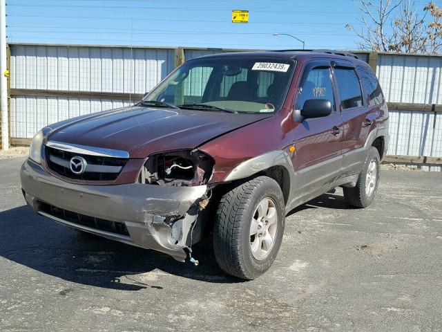 4F2YU081X2KM59807 - 2002 MAZDA TRIBUTE LX MAROON photo 2