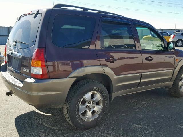 4F2YU081X2KM59807 - 2002 MAZDA TRIBUTE LX MAROON photo 4