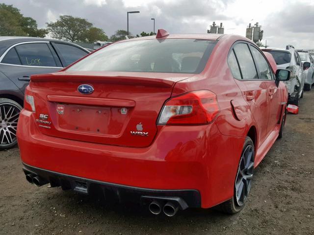 JF1VA1C68J8825544 - 2018 SUBARU WRX PREMIU RED photo 4