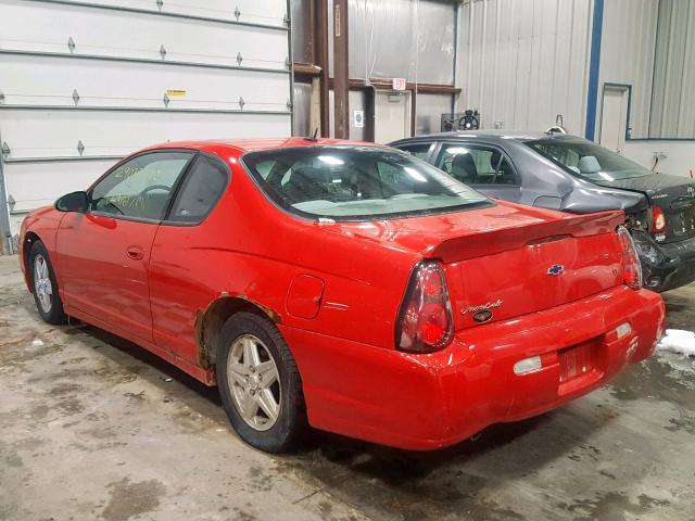 2G1WX12K259275708 - 2005 CHEVROLET MONTE CARL RED photo 3