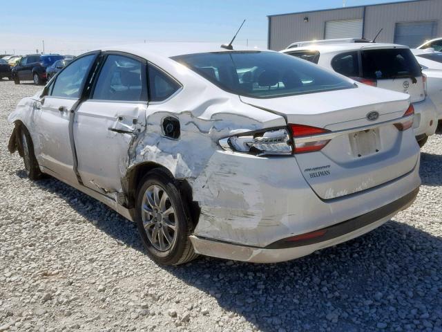 3FA6P0G71HR123400 - 2017 FORD FUSION S WHITE photo 3