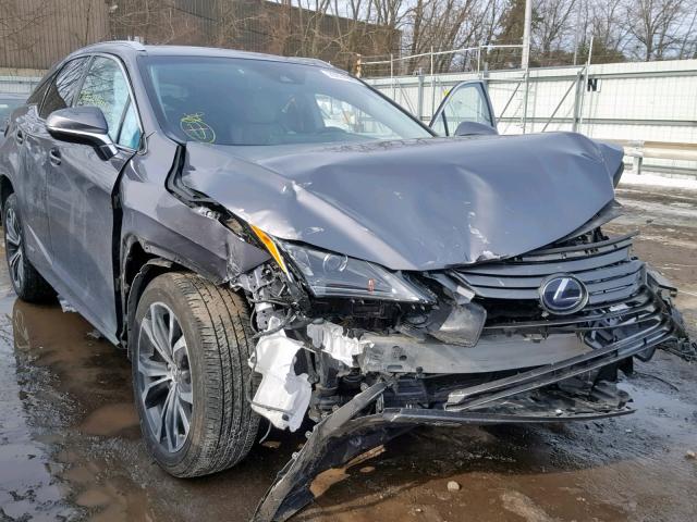 2T2BGMCA9JC021674 - 2018 LEXUS RX 450H GRAY photo 1