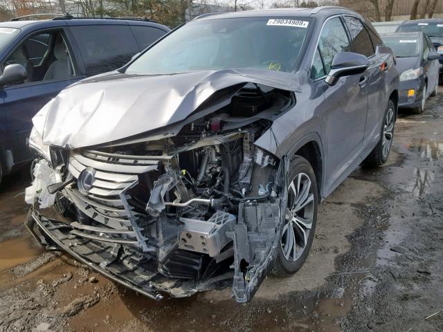 2T2BGMCA9JC021674 - 2018 LEXUS RX 450H GRAY photo 2