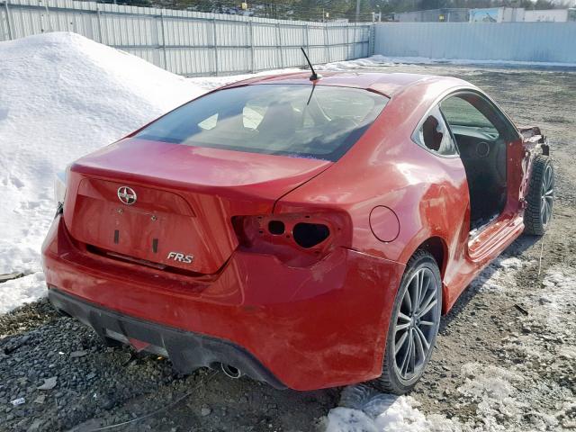 JF1ZNAA18D2730454 - 2013 TOYOTA SCION FR-S RED photo 4