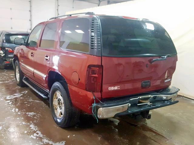 1GKEK13V15J175800 - 2005 GMC YUKON MAROON photo 3