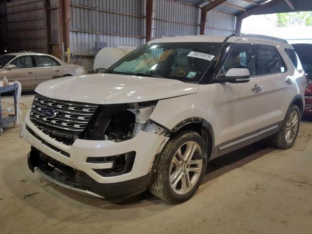 1FM5K7F84HGE27184 - 2017 FORD EXPLORER L WHITE photo 2