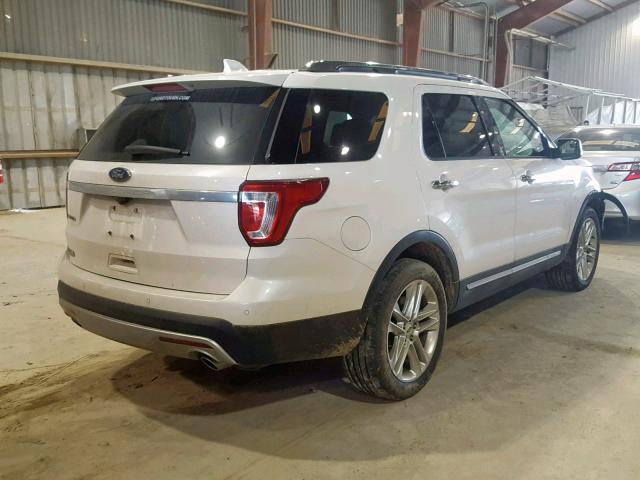 1FM5K7F84HGE27184 - 2017 FORD EXPLORER L WHITE photo 4