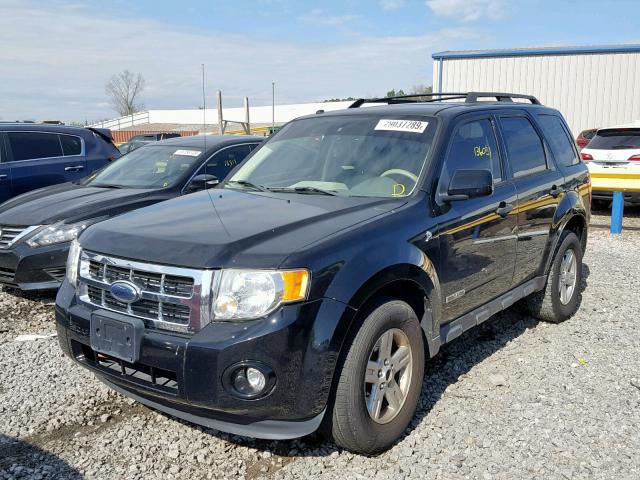 1FMCU49H28KA94444 - 2008 FORD ESCAPE HEV BLACK photo 2