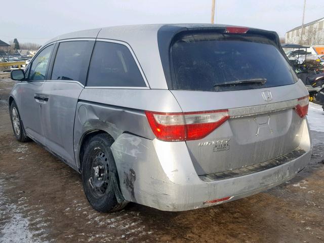 5FNRL5H24CB064534 - 2012 HONDA ODYSSEY LX SILVER photo 3