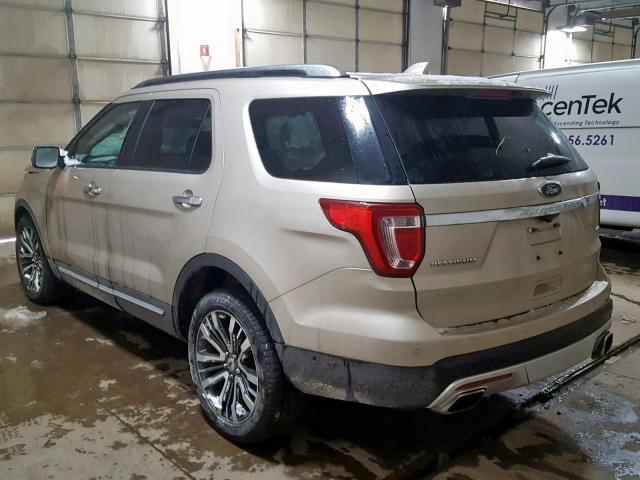 1FM5K8HT8HGA09671 - 2017 FORD EXPLORER P BEIGE photo 3