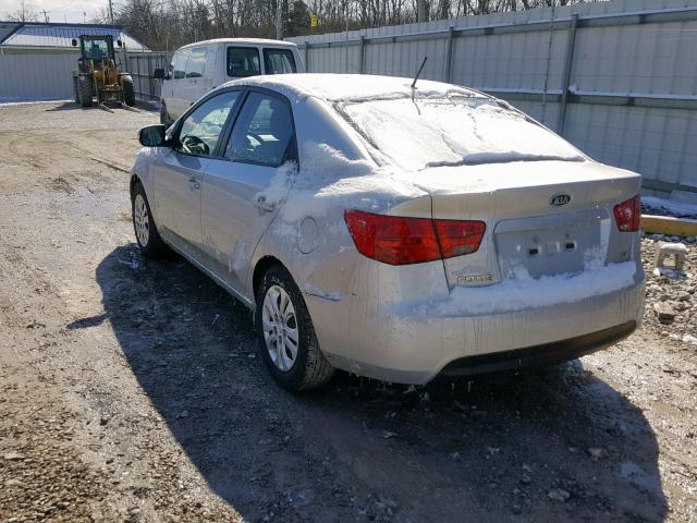 KNAFU4A20A5062988 - 2010 KIA FORTE EX SILVER photo 3