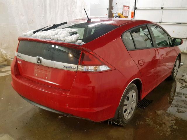 JHMZE2H52CS001579 - 2012 HONDA INSIGHT LX RED photo 4