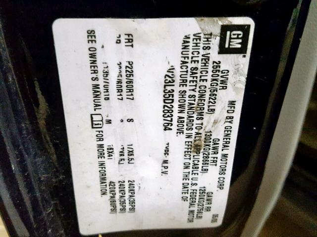 1GNDV23L35D283764 - 2005 CHEVROLET UPLANDER L 蓝色 照片 10