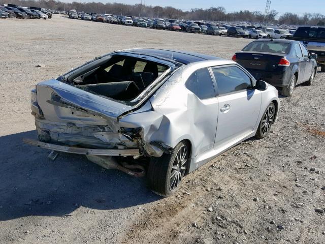 JTKJF5C70E3072615 - 2014 TOYOTA SCION TC SILVER photo 4