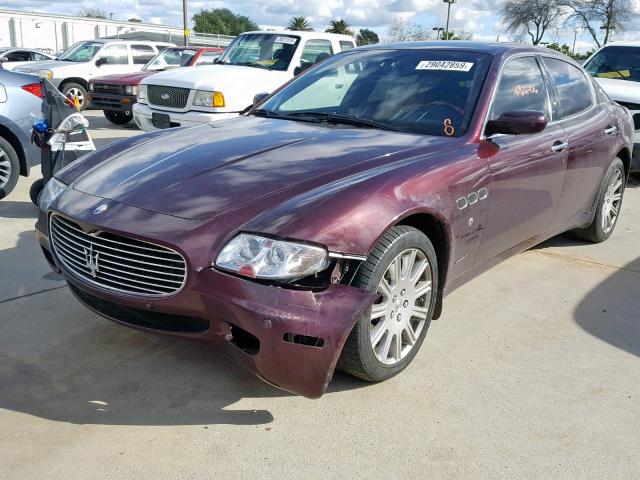 ZAMCE39A760024523 - 2006 MASERATI QUATTROPOR MAROON photo 2