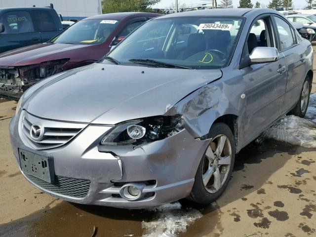 JM1BK123941122257 - 2004 MAZDA 3 S GRAY photo 2